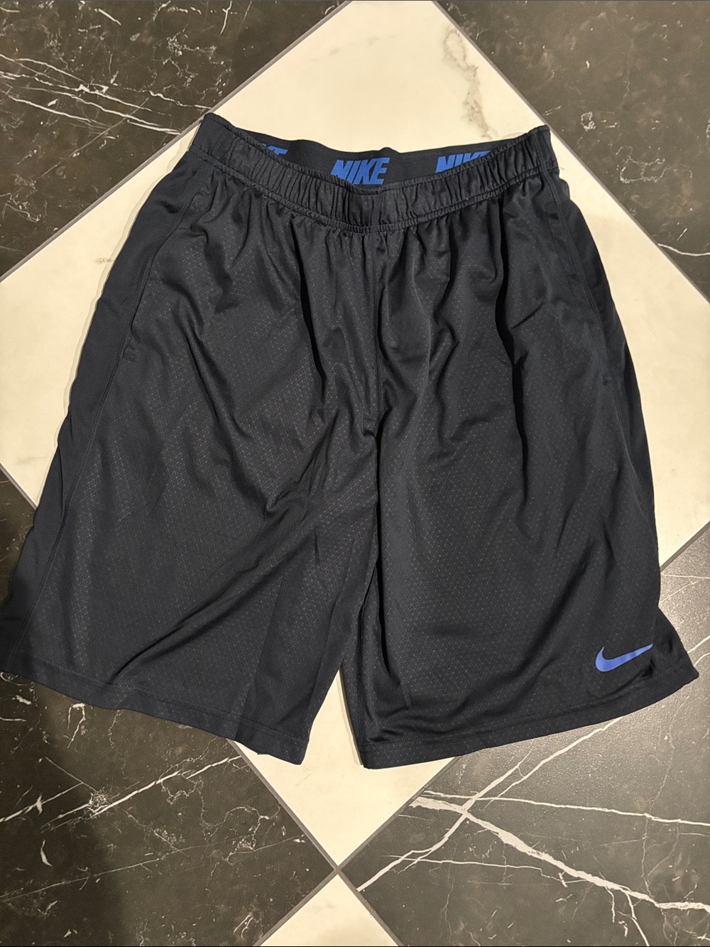 Nike Men’s Dark Navy Shorts with Blue Logo